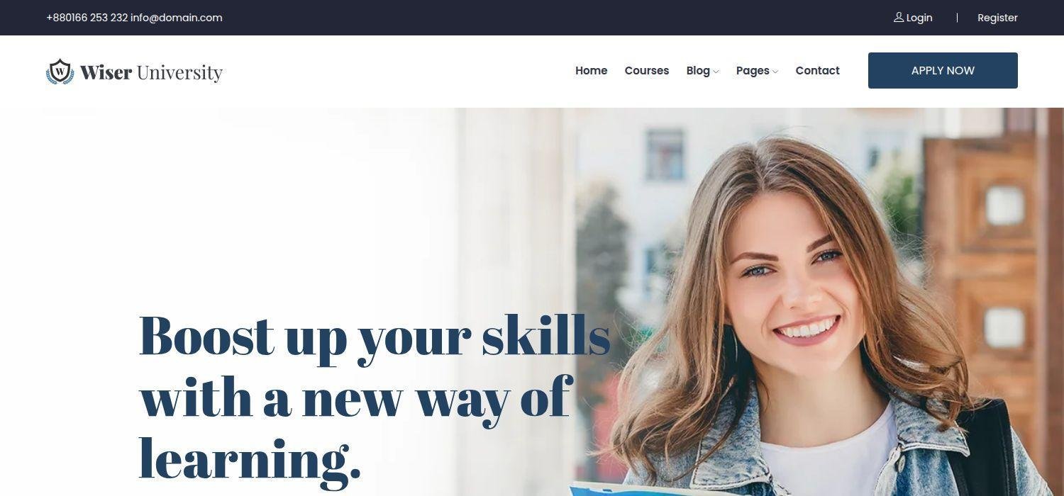 Wiser - Bootstrap 4 HTML5 Education Website Template