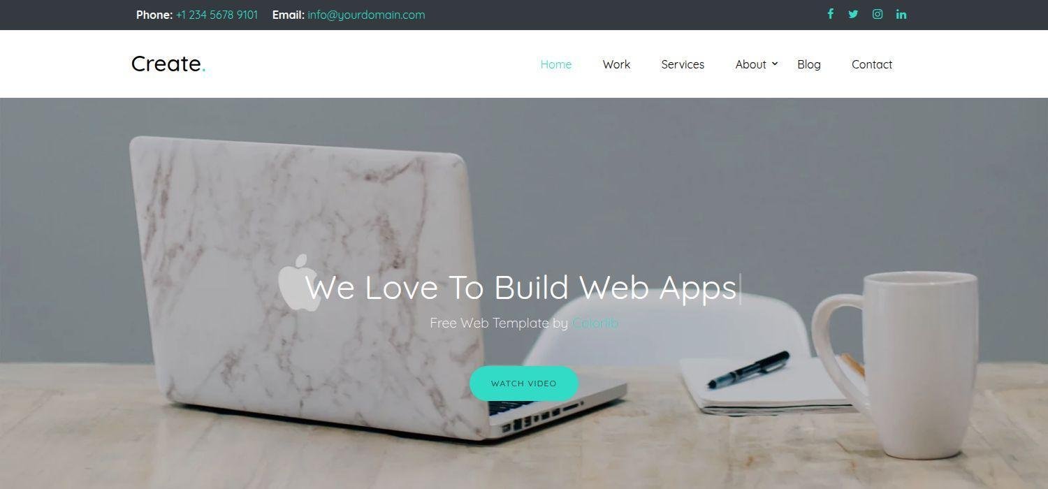 Create - Bootstrap 4 HTML5 Business Website Template