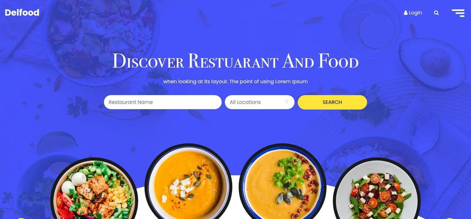 Delfood - Restaurant Website Template Responsive Bootstrap 4 HTML5