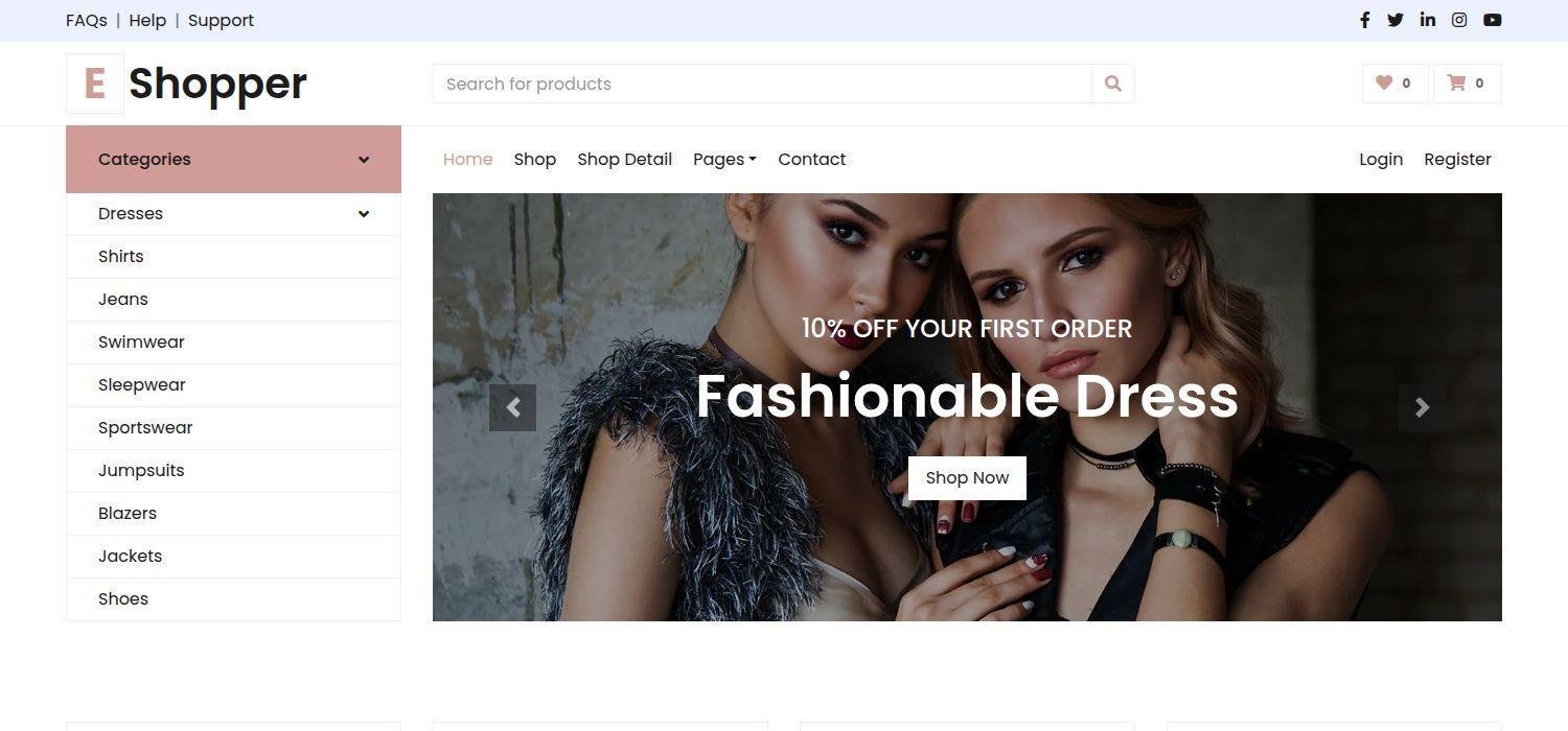 Eshopper - Free  E-commerce Website Template Responsive Bootstrap HTML5
