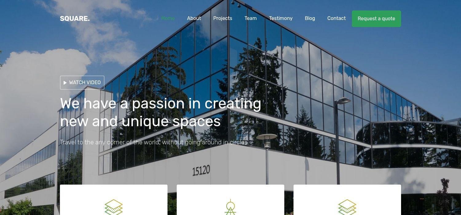 Square - Bootstrap 4 HTML5 Architecture Website Template