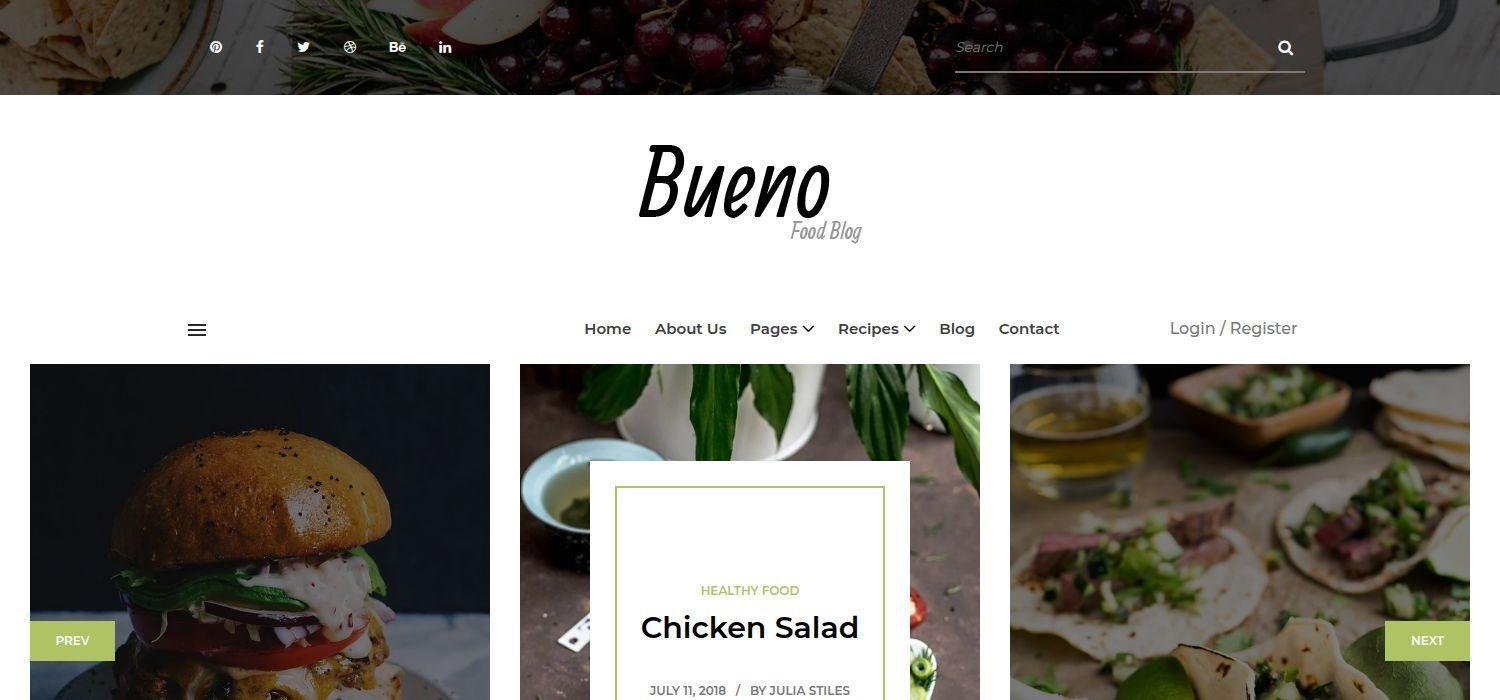 Bueno - Bootstrap 4 HTML5 Food Blog Website Template