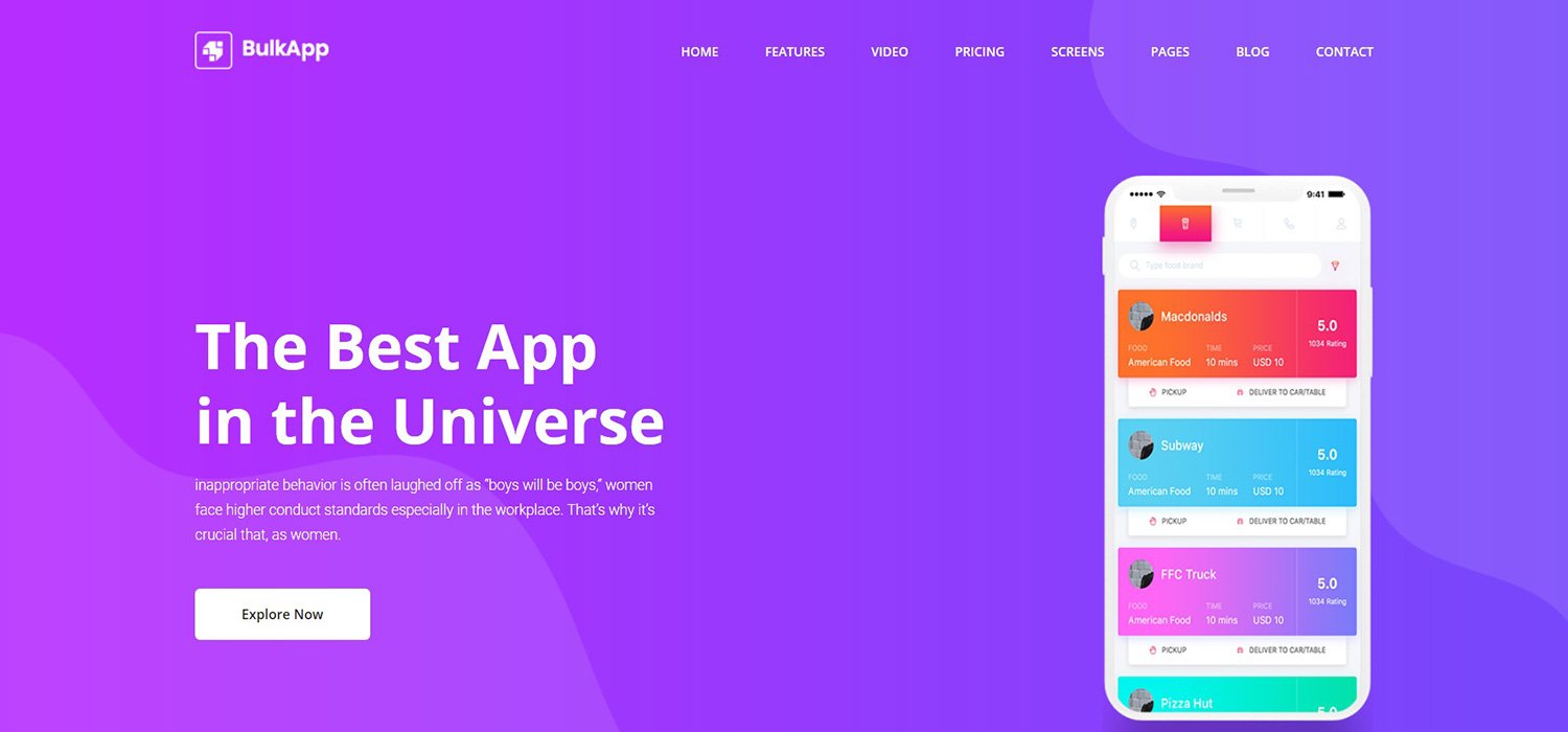 Bulkapp - App Website Template