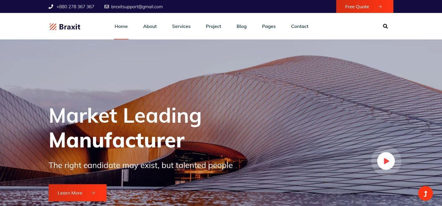 Braxit - Bootstrap 4 HTML5 Responsive Business Website Template