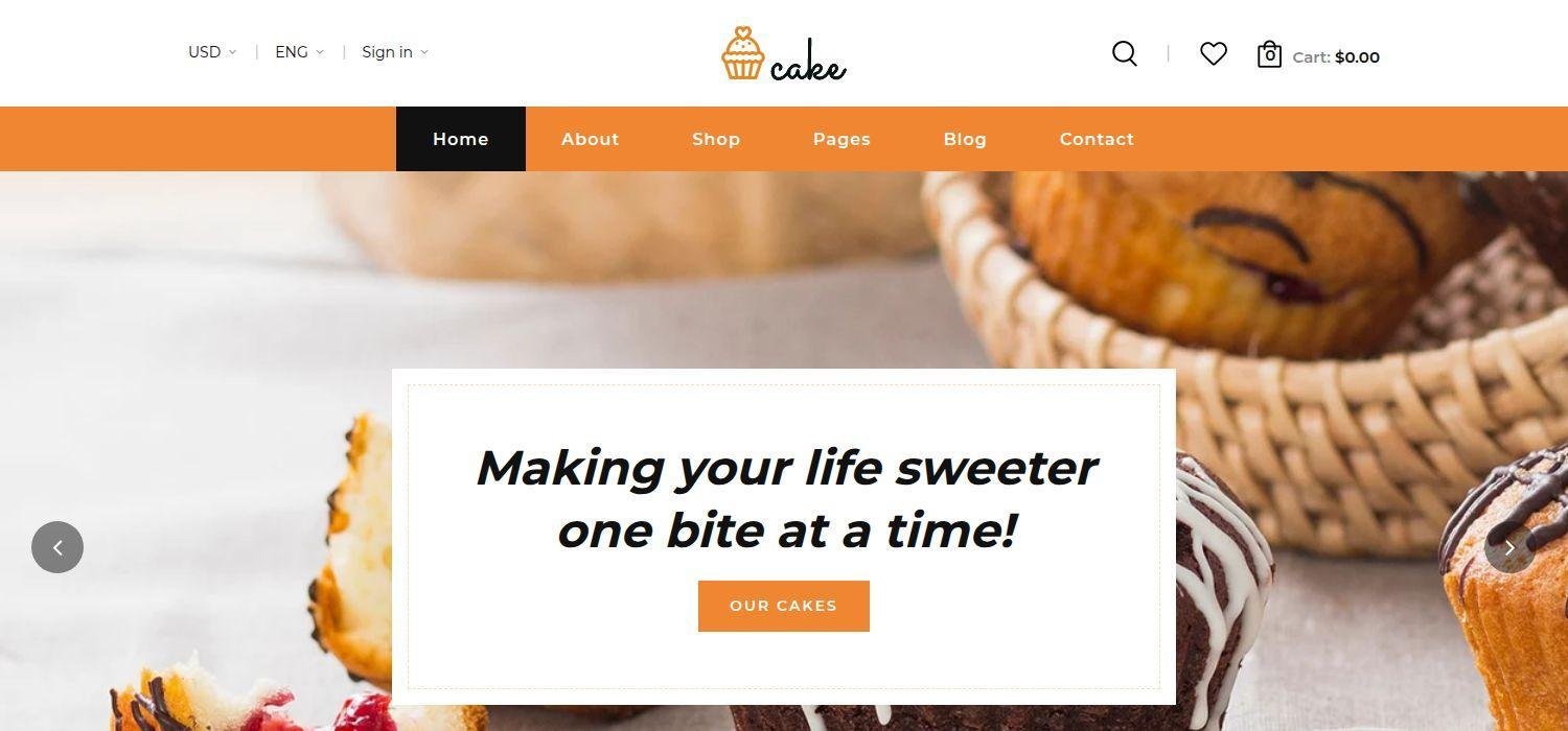 Cake - Free Responsive Bootstrap 4 HTML5 Food Website Template