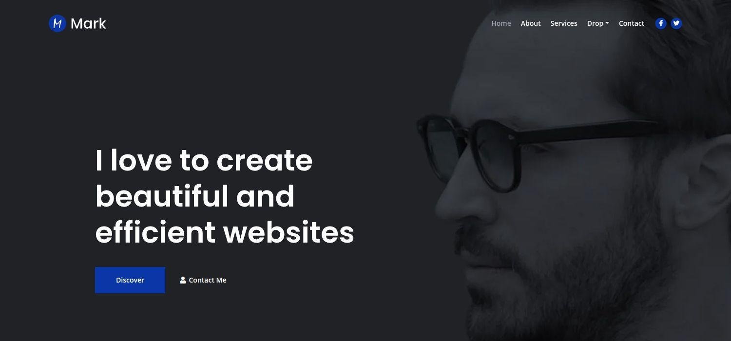 Mark - Bootstrap 4 HTML5 Personal Portfolio Website Template