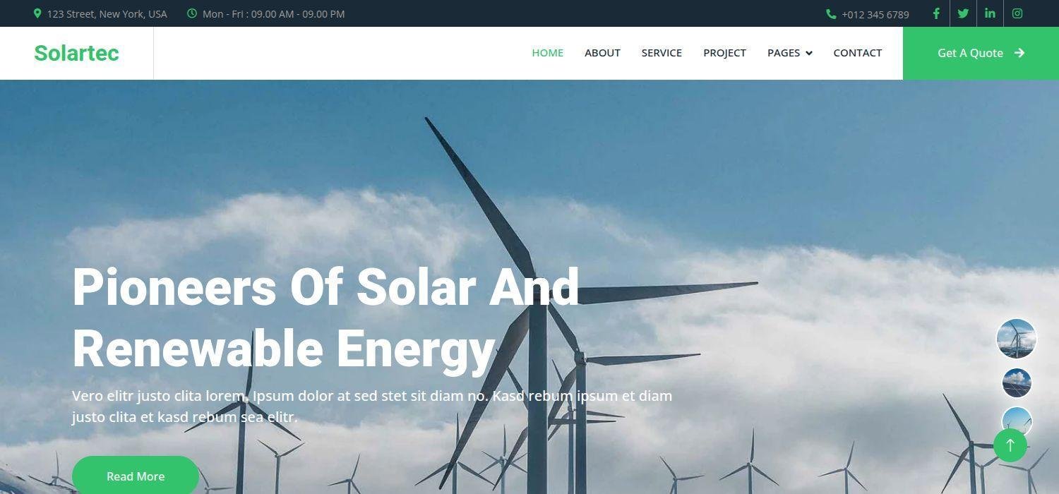 Solartec - Renewable Energy Website Template Bootstrap 5 HTML5