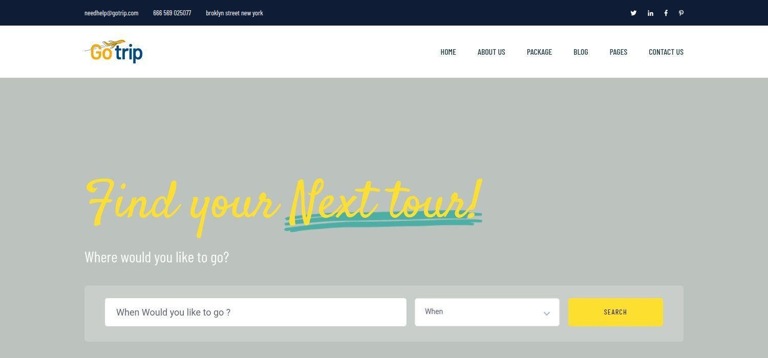 GoTrip - Bootstrap 4 HTML5 Travel Website Template Duplicate and Delete