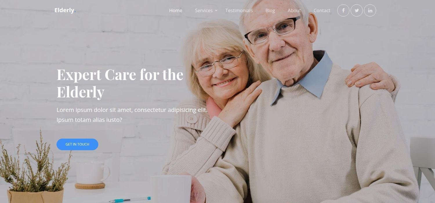 Elderly - Responsive Bootstrap 4 HTML5 Business Website Template
