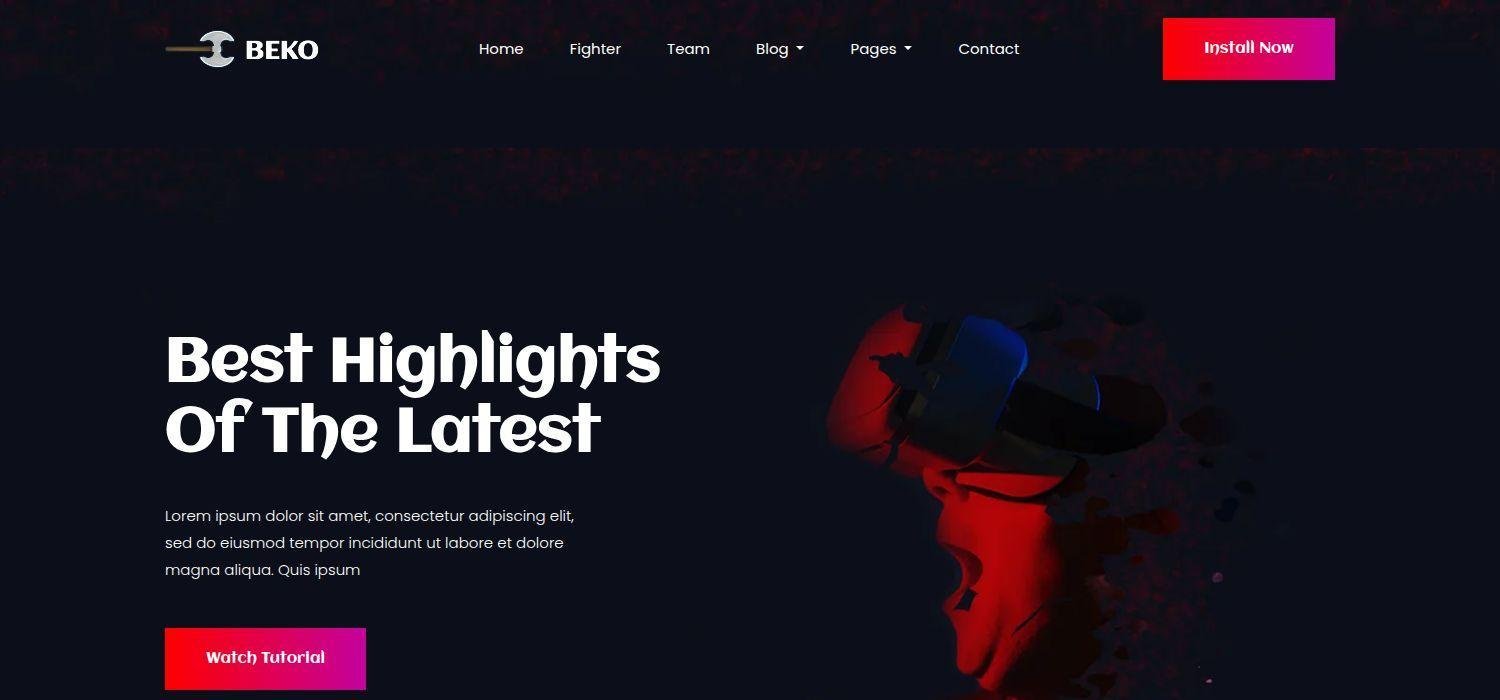 Beko - Responsive Bootstrap 4 HTML5 Gaming Website Template