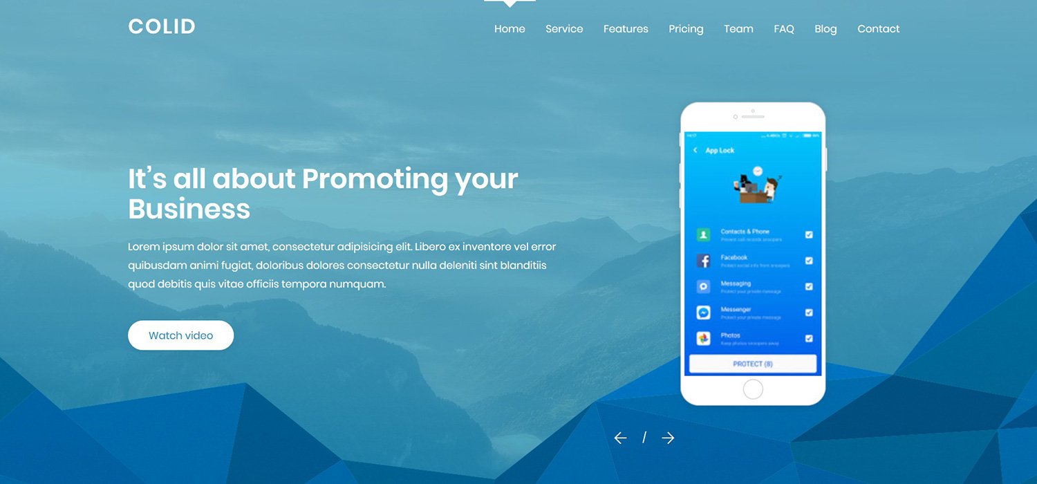 Colid - App Website Template