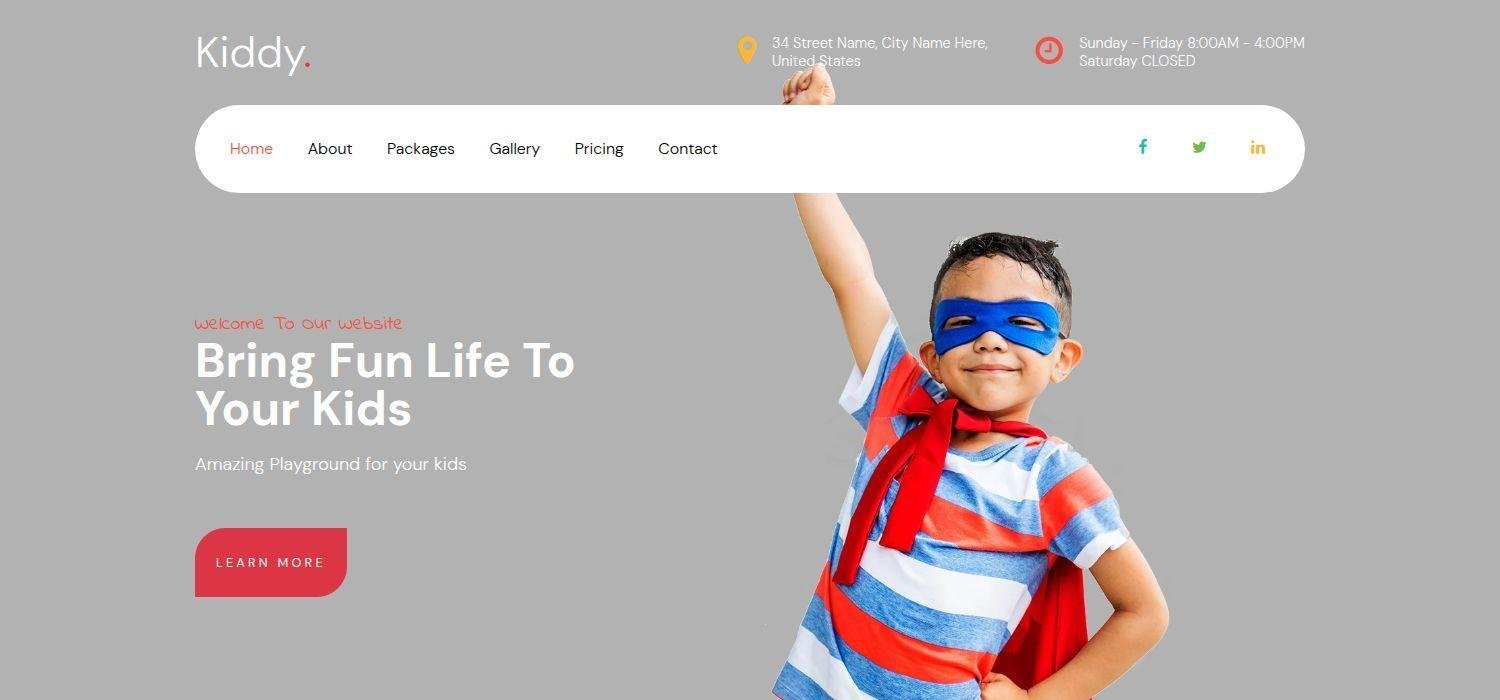 Kiddy - Responsive Bootstrap 4 HTML5 Educational Website Template