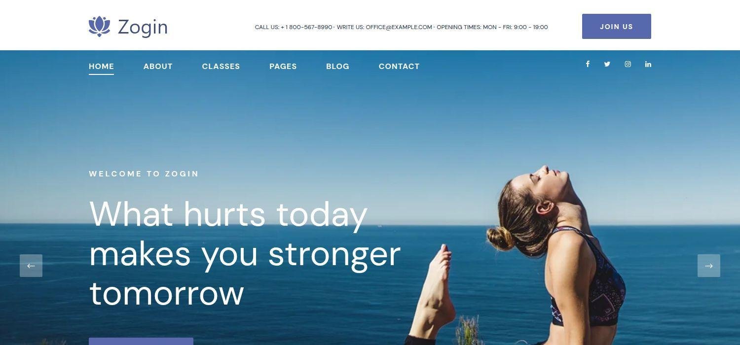Zogin - Bootstrap 4 HTML5 Yoga Website Template