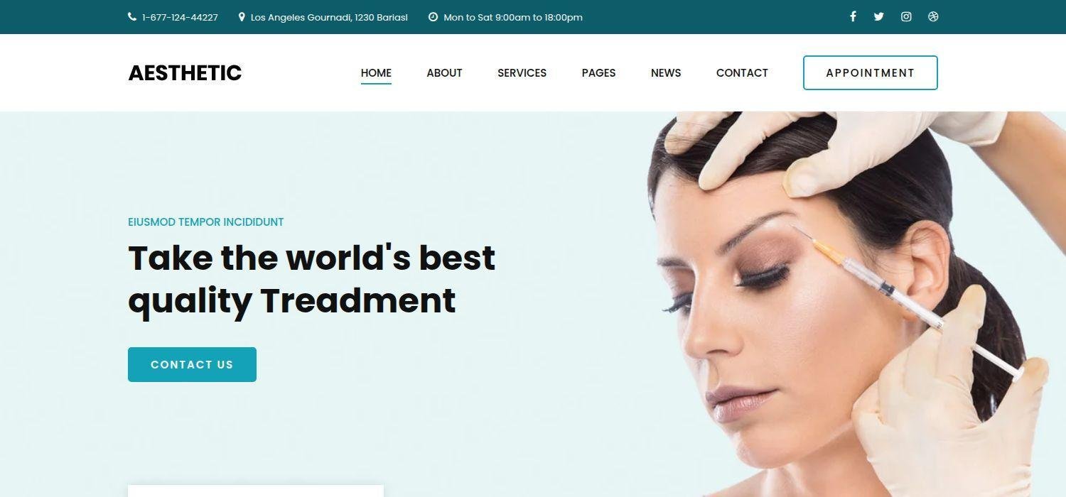 Aesthetic - Bootstrap 4 HTML5 Responsive Medical Website Template