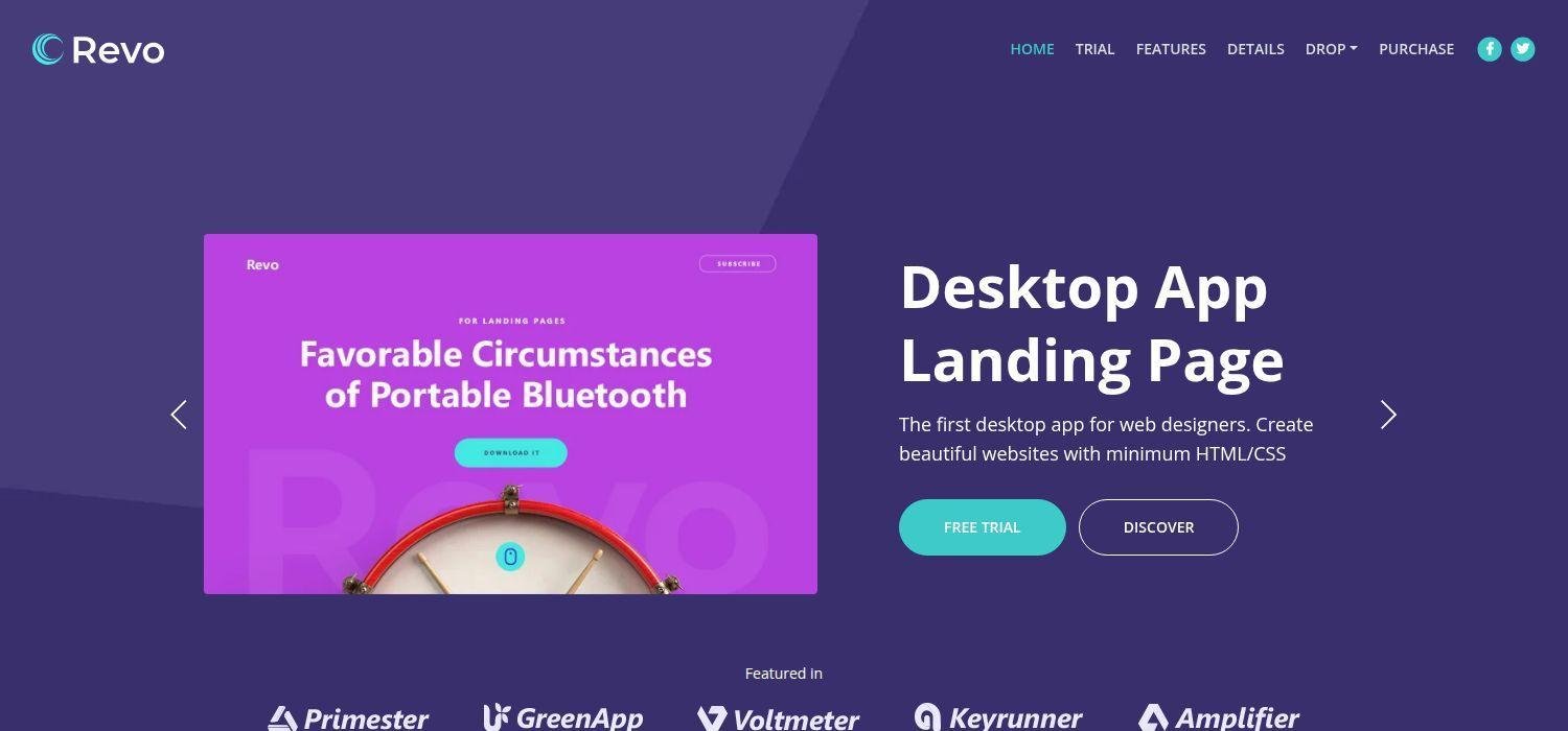 Revo - Bootstrap 4 HTML5 Landing Page Website Template