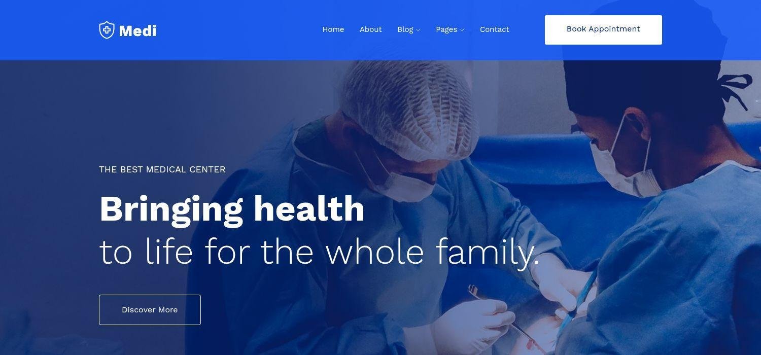 Medi - Bootstrap 4 HTML5 Responsive Medical Website Template