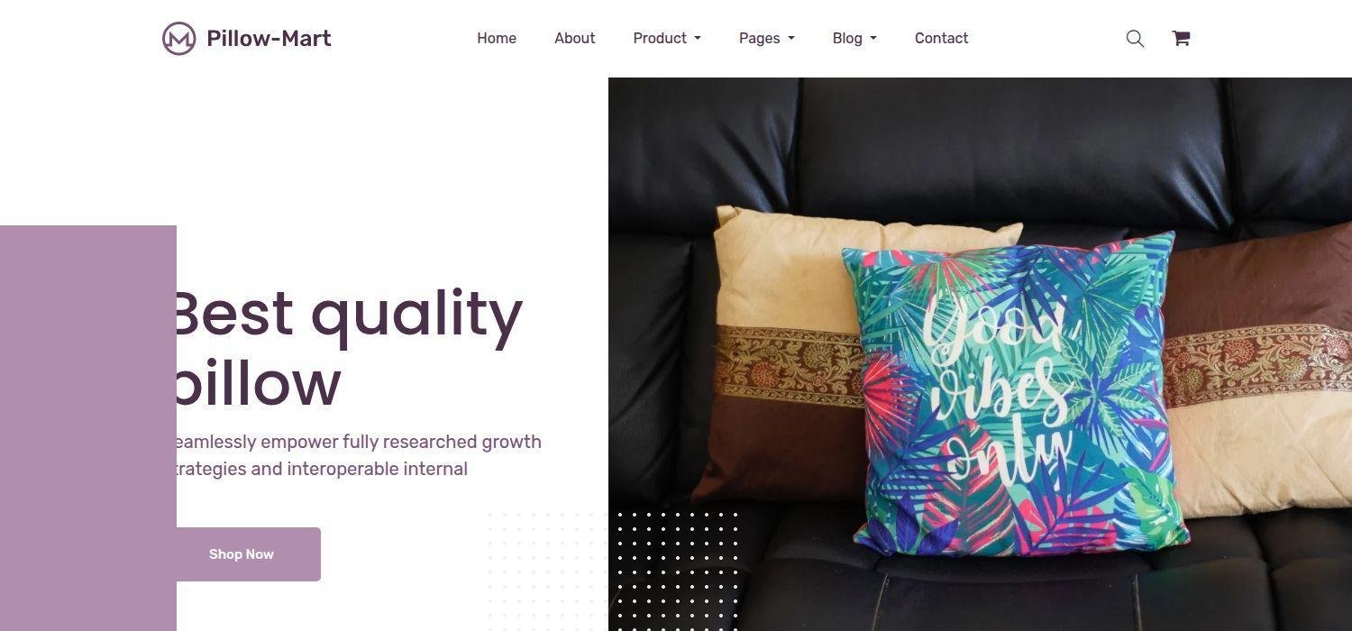 Pillow Mart - Free Ecommerce Website Templates Bootstrap 4 HTML5