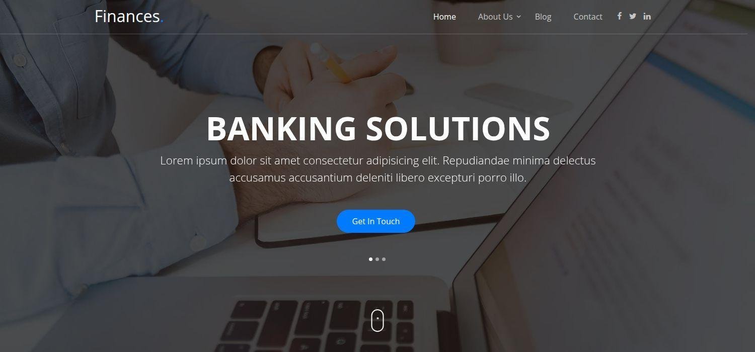 Finances - Bootstrap 4 HTML5 One-page Banking Website Template