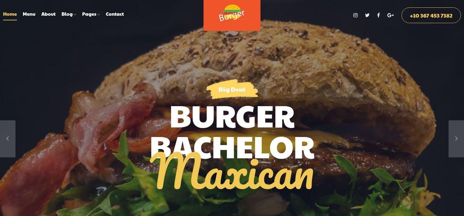Burger - Bootstrap 4 HTML5 Responsive Food Website Template
