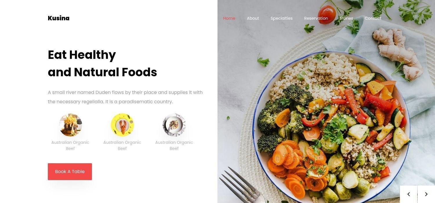 Kusina - Free Bootstrap 4 HTML5 Restaurant Website Template
