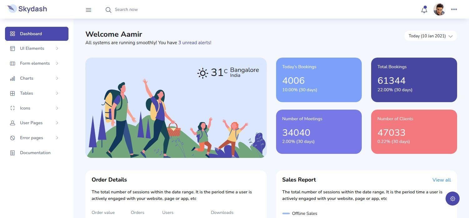 Skydash - Admin Dashboard Website Template Bootstrap 4 HTML5