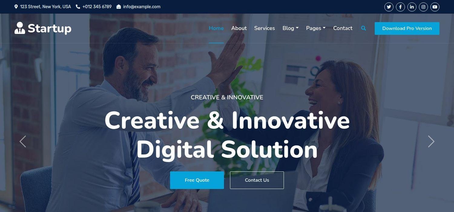 Startup – Business Website Template Responsive Bootstrap 5 HTML5