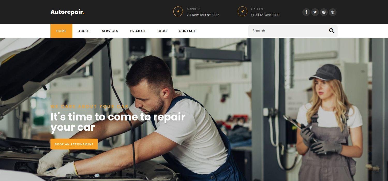 AutoRepair - Free Bootstrap 4 HTML5 Business Website Template