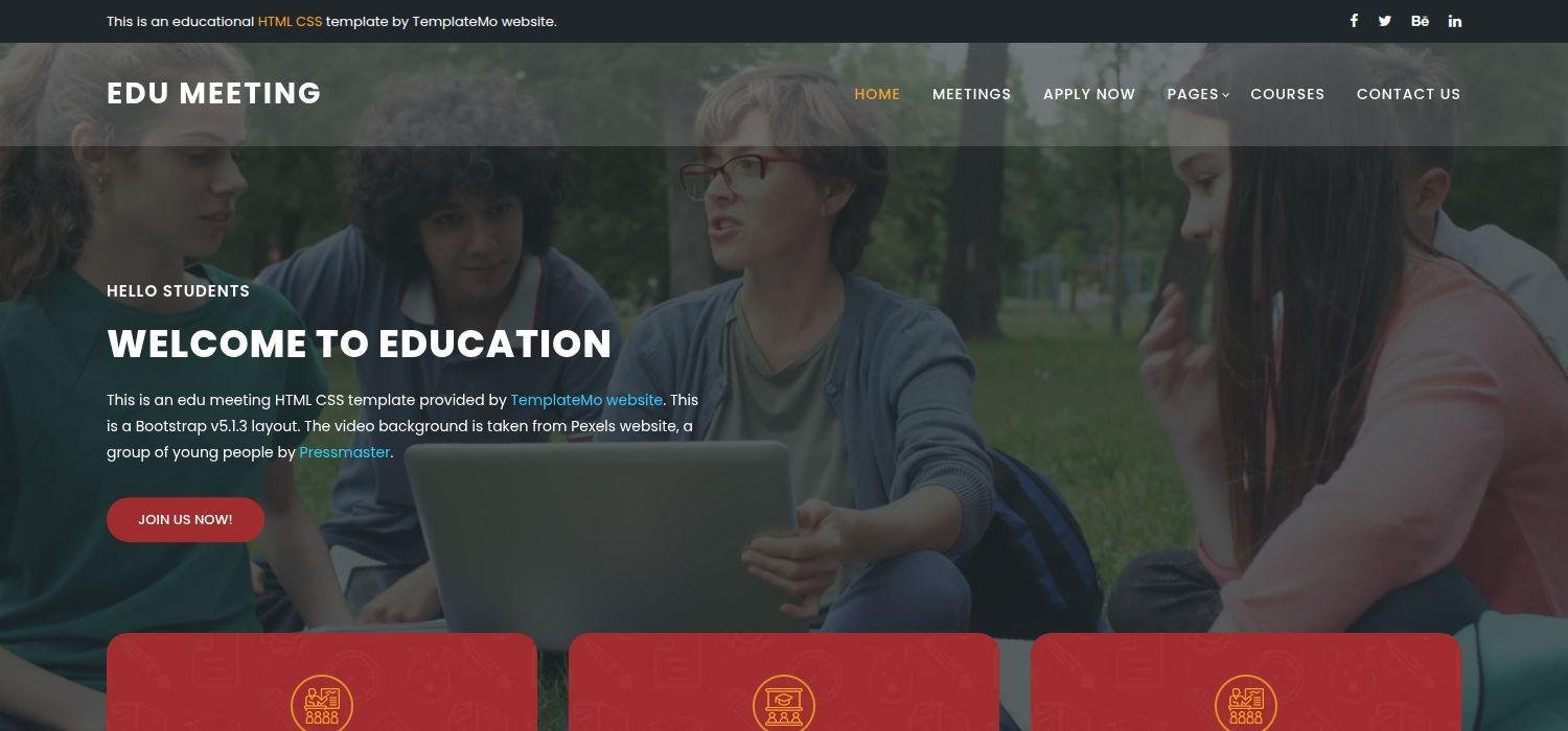 Edu Meeting - Bootstrap 5 HTML5 Educational Website Template