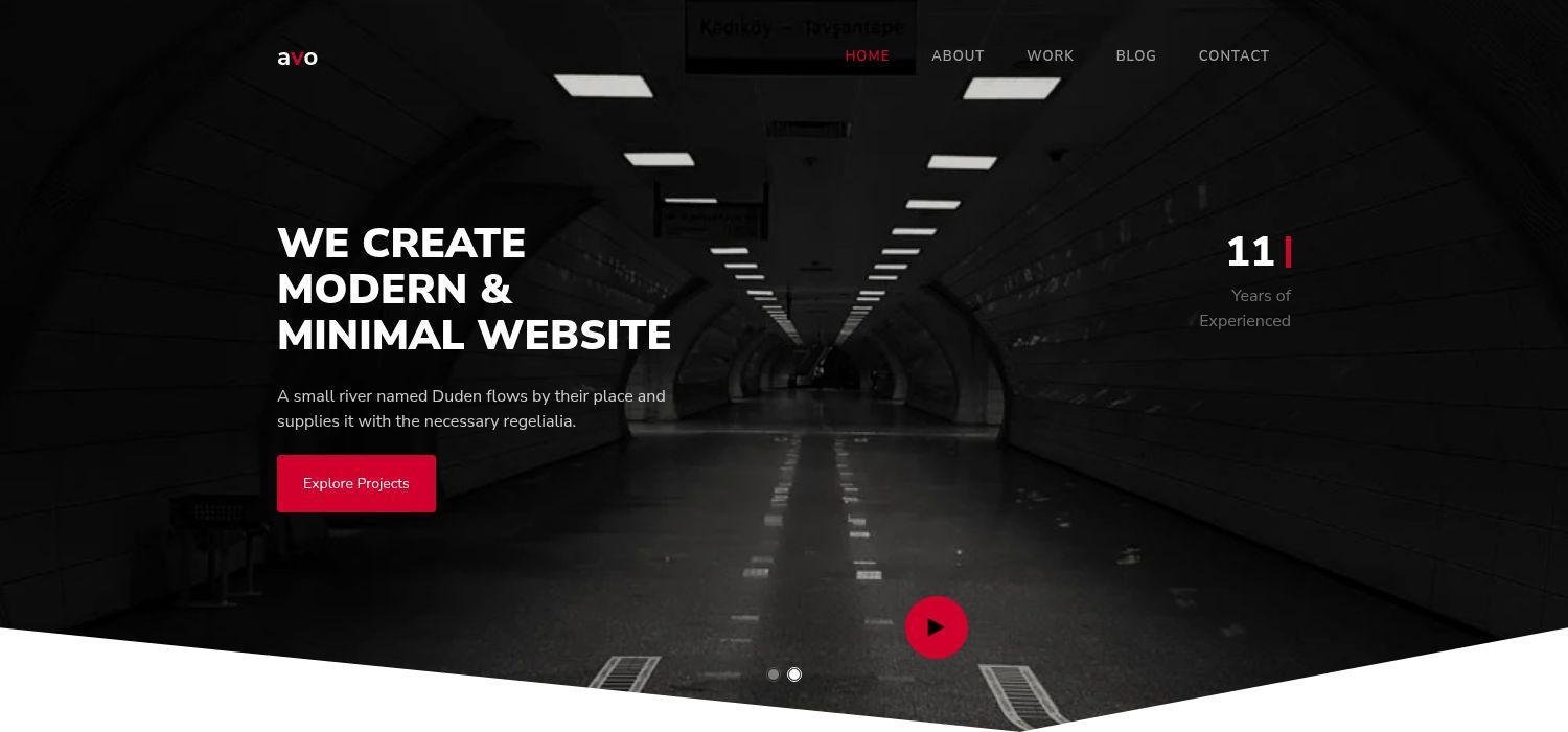 Avo - Bootstrap 4 HTML5 Business Portfolio Website Template