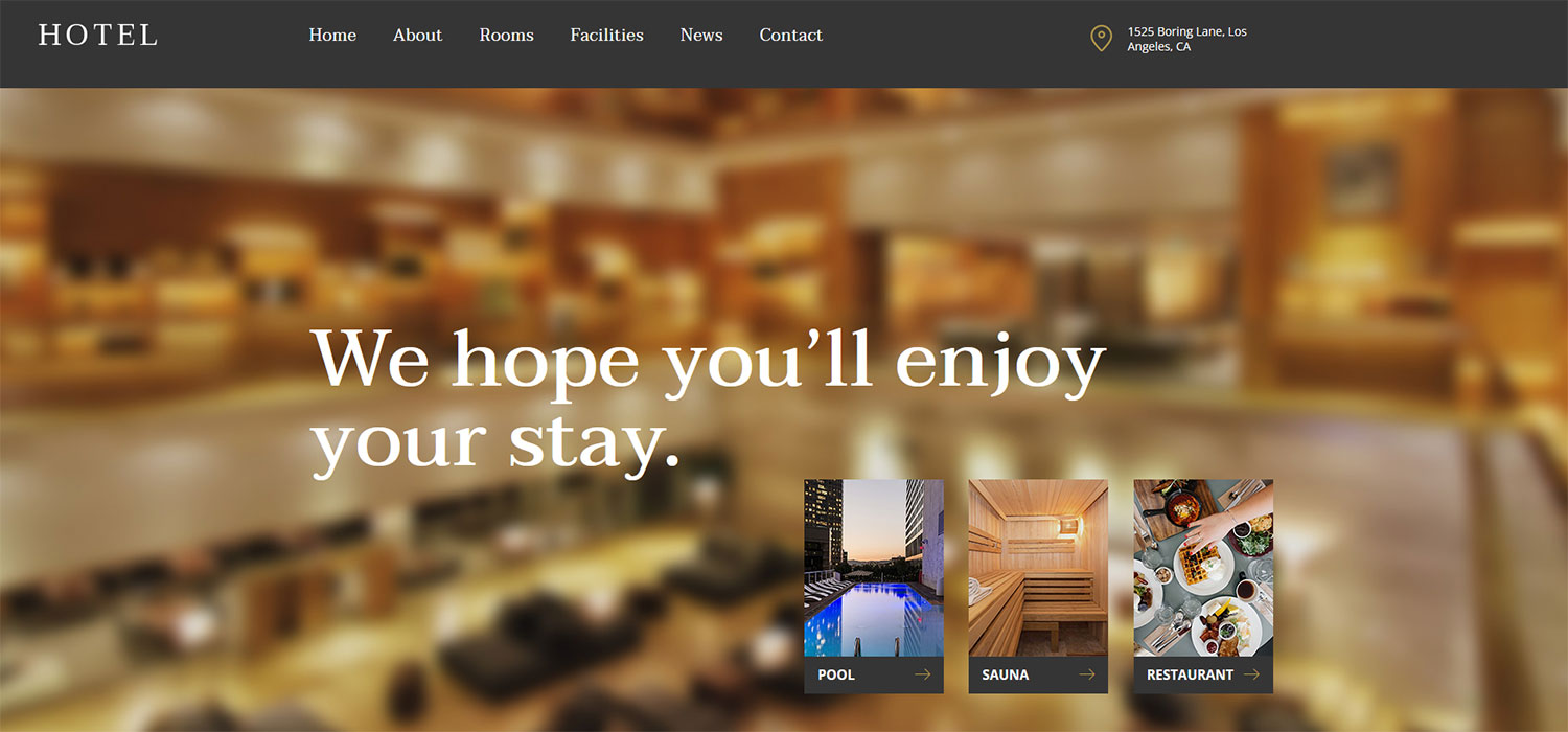 Hotel - Free Bootstrap 4 HTML5 Responsive Hotel Website Template