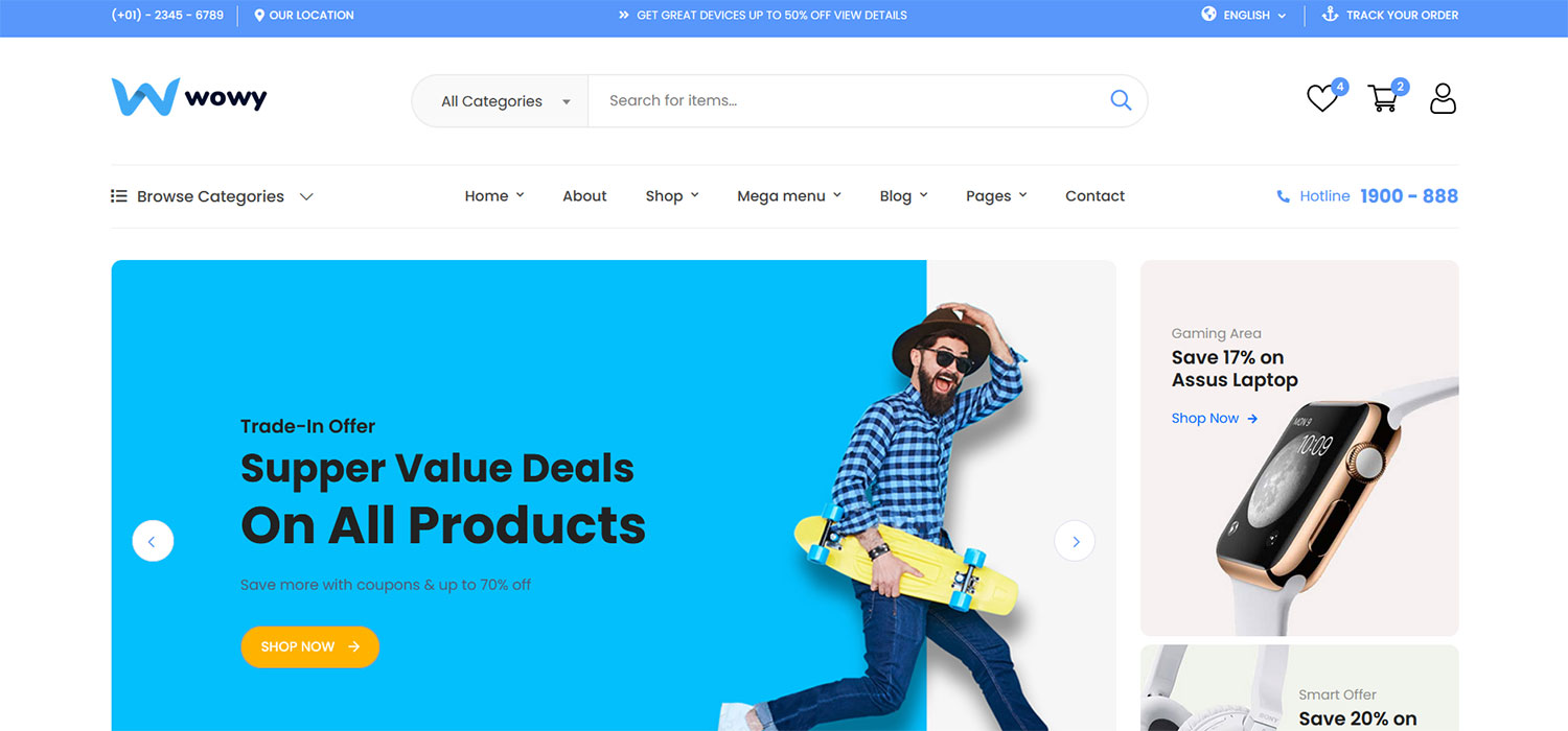 Wowy - eCommerce HTML Template with Dashboard