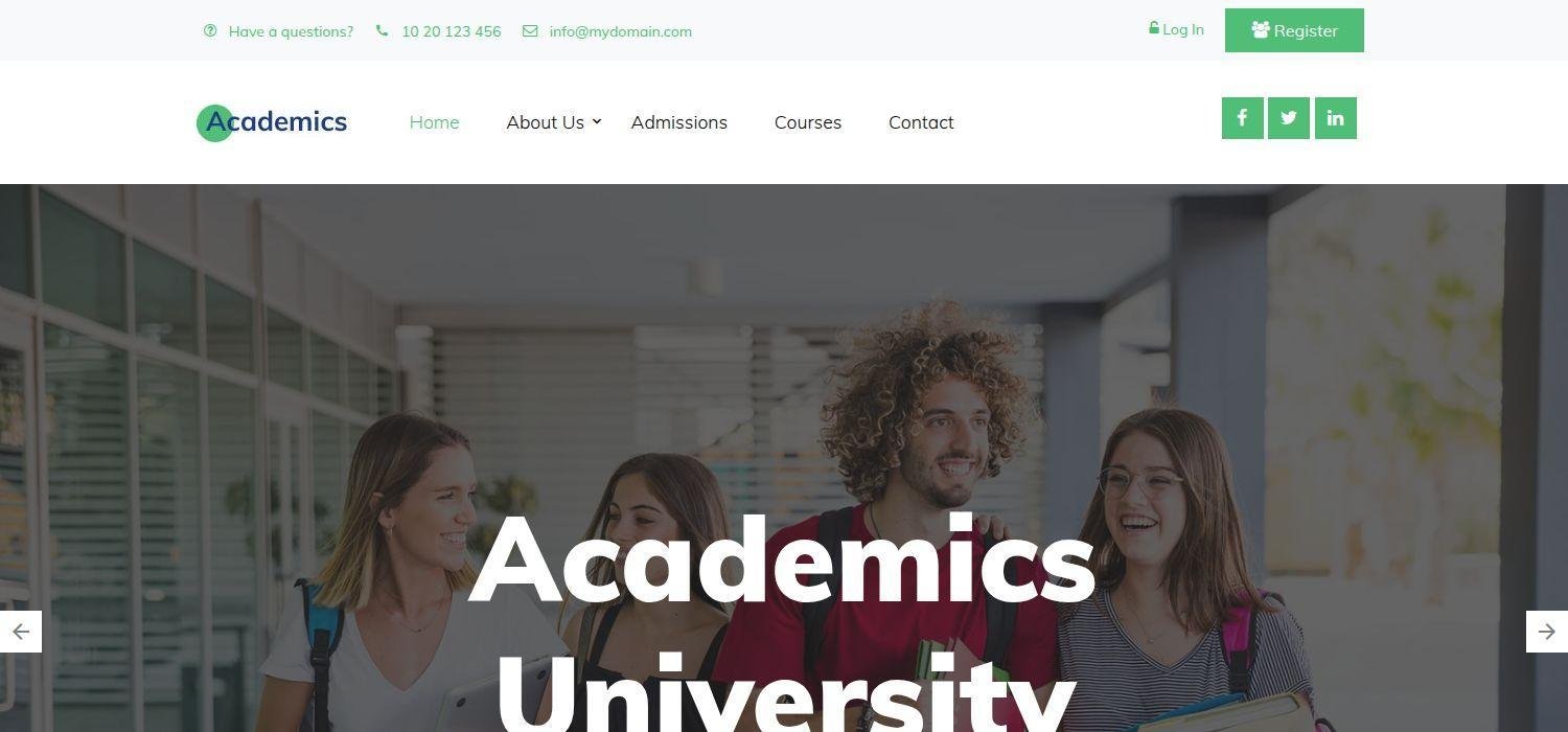 Academics - Bootstrap 4 HTML5 Education Website Template