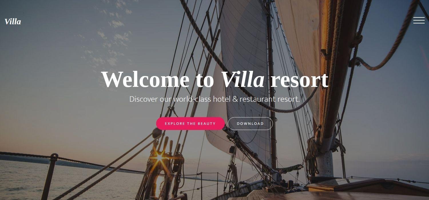 Villa - Bootstrap 4 HTML5 Hotel Website Template