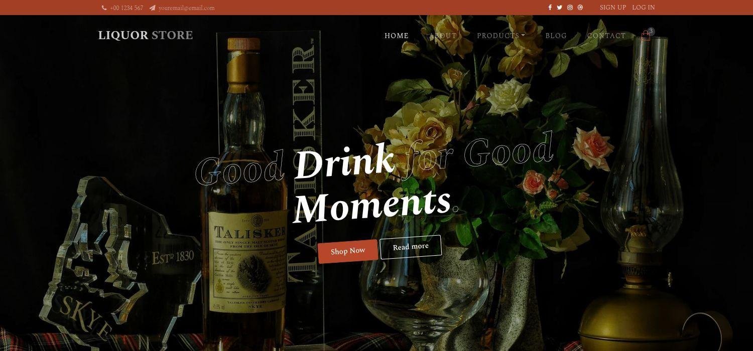 LiquorStore - Free  HTML5 Bootstrap 4 Ecommerce Template