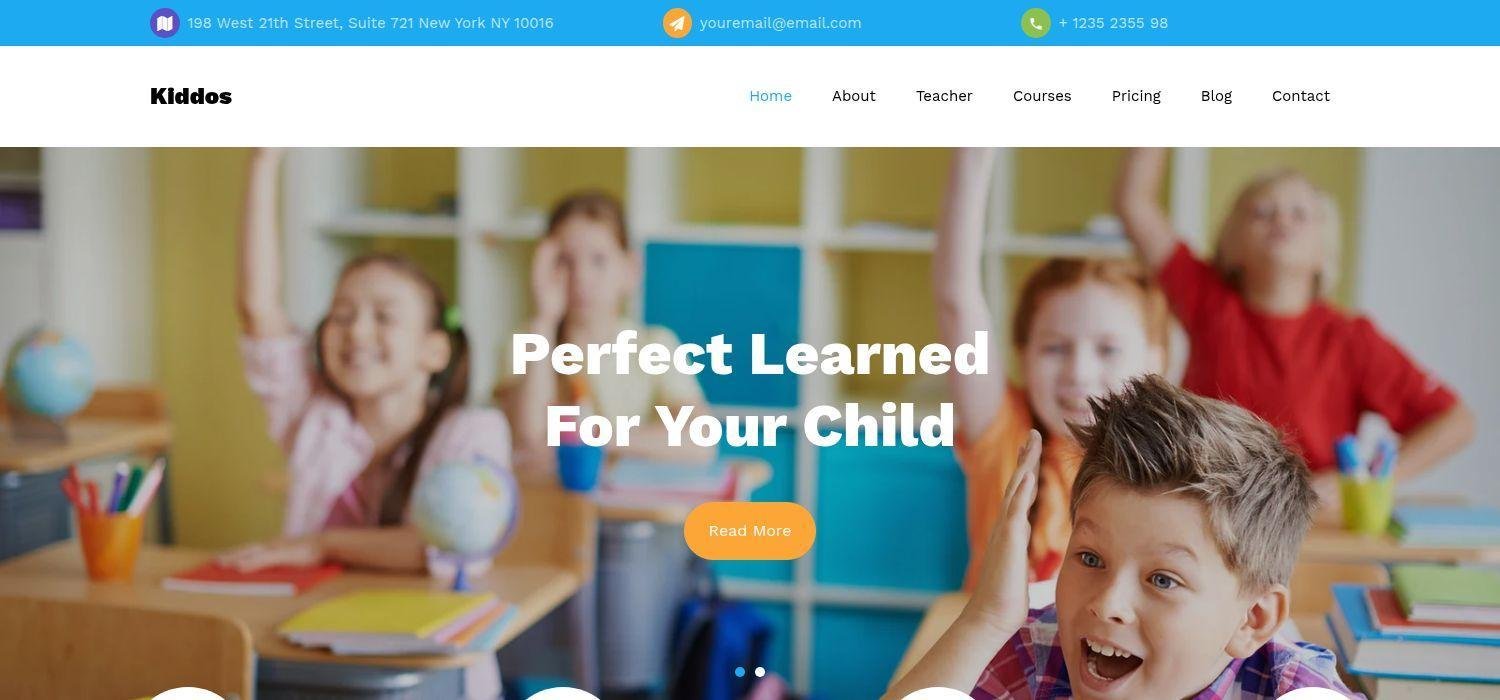 Kiddos - HTML5 Bootstrap 4 Education Website Template