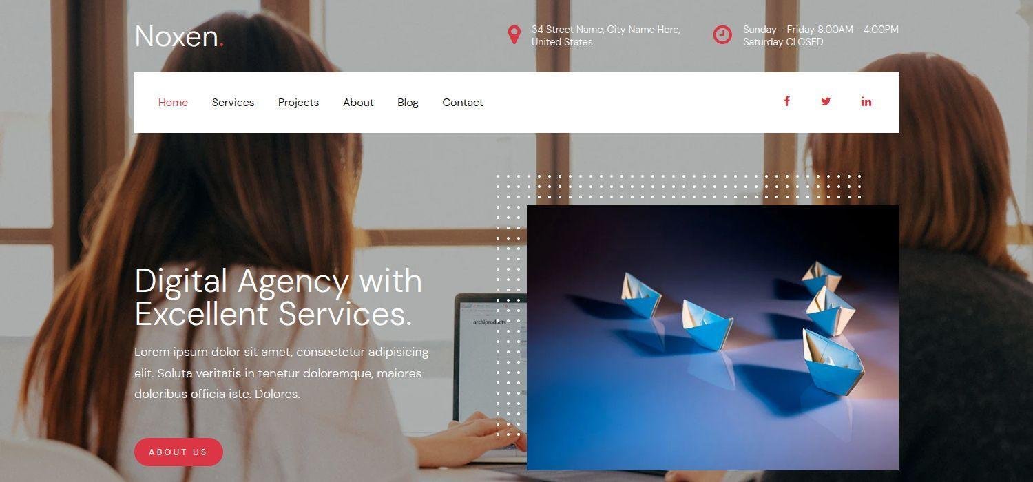 Noxen - HTML5 Bootstrap 4  Agency Website Template