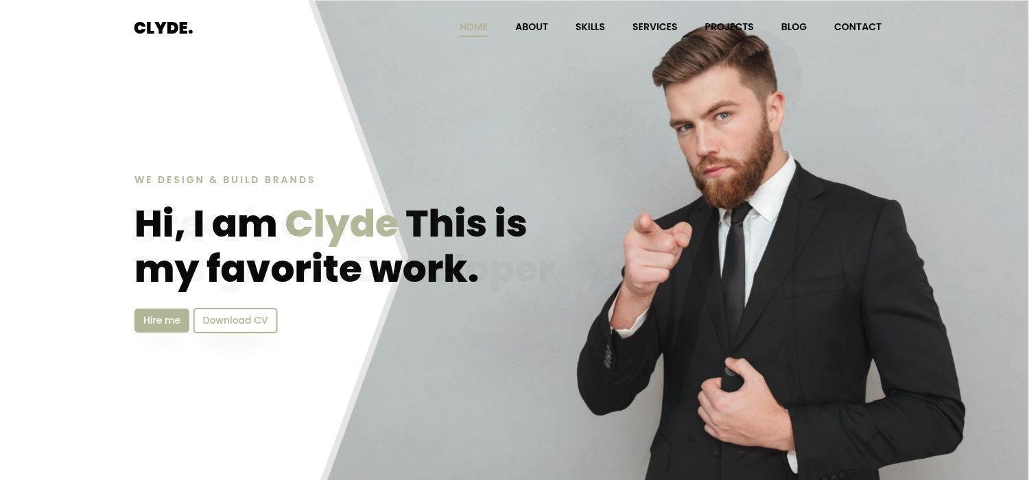 Clyde - Bootstrap 4 HTML5 Responsive Portfolio Website Template
