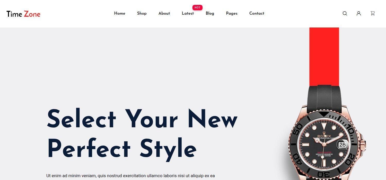 TimeZone - Free HTML5 Bootstrap 4  Ecommerce Template