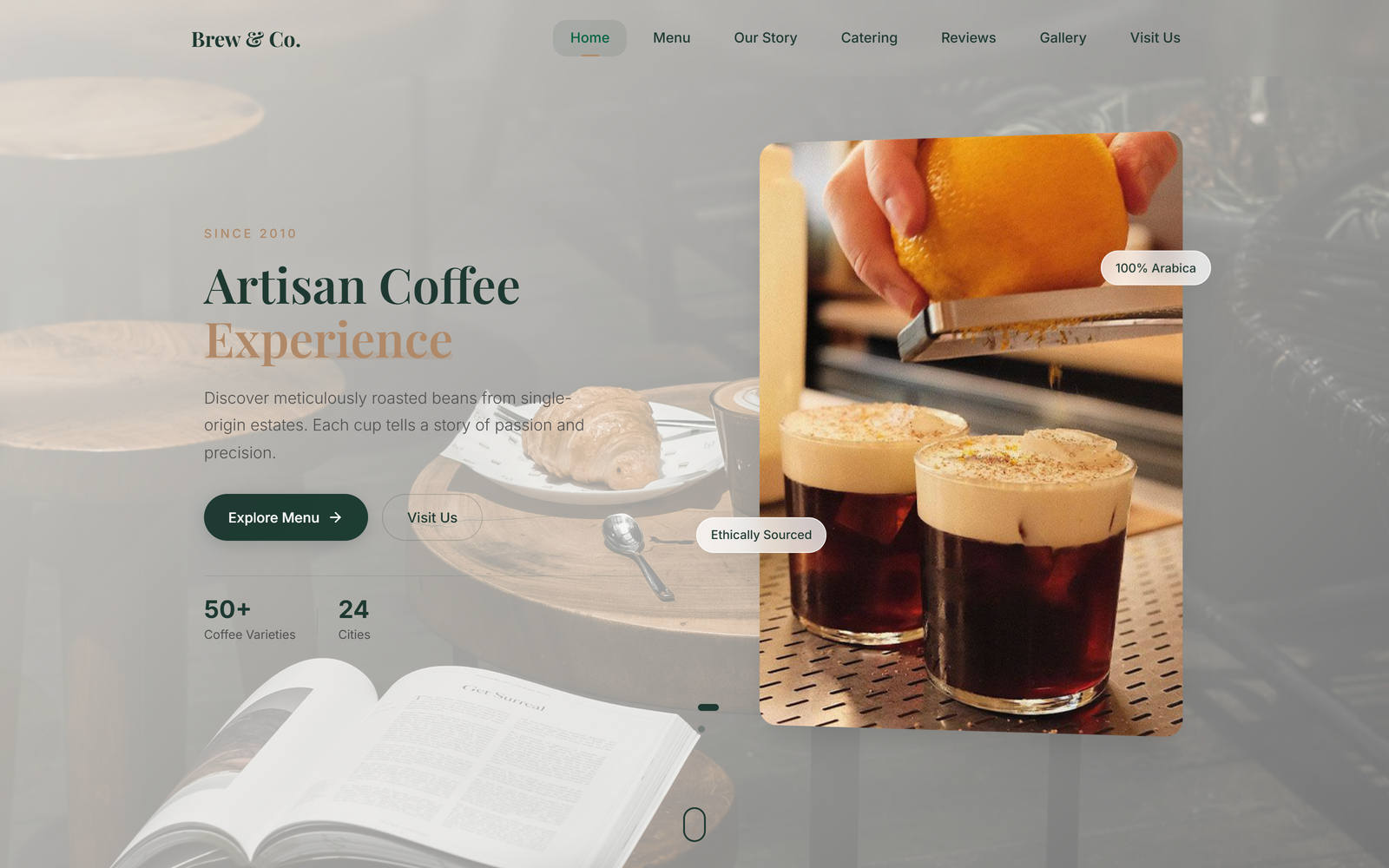 Brew & Co - Artisan Coffee Shop Landing Page Template