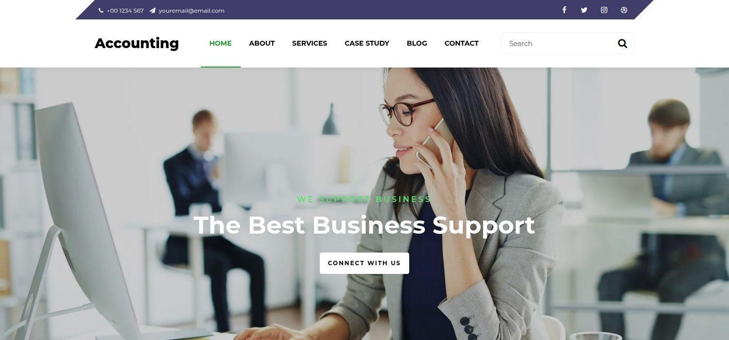 Accounting - Bootstrap 4 HTML5 Responsive Business Website Template