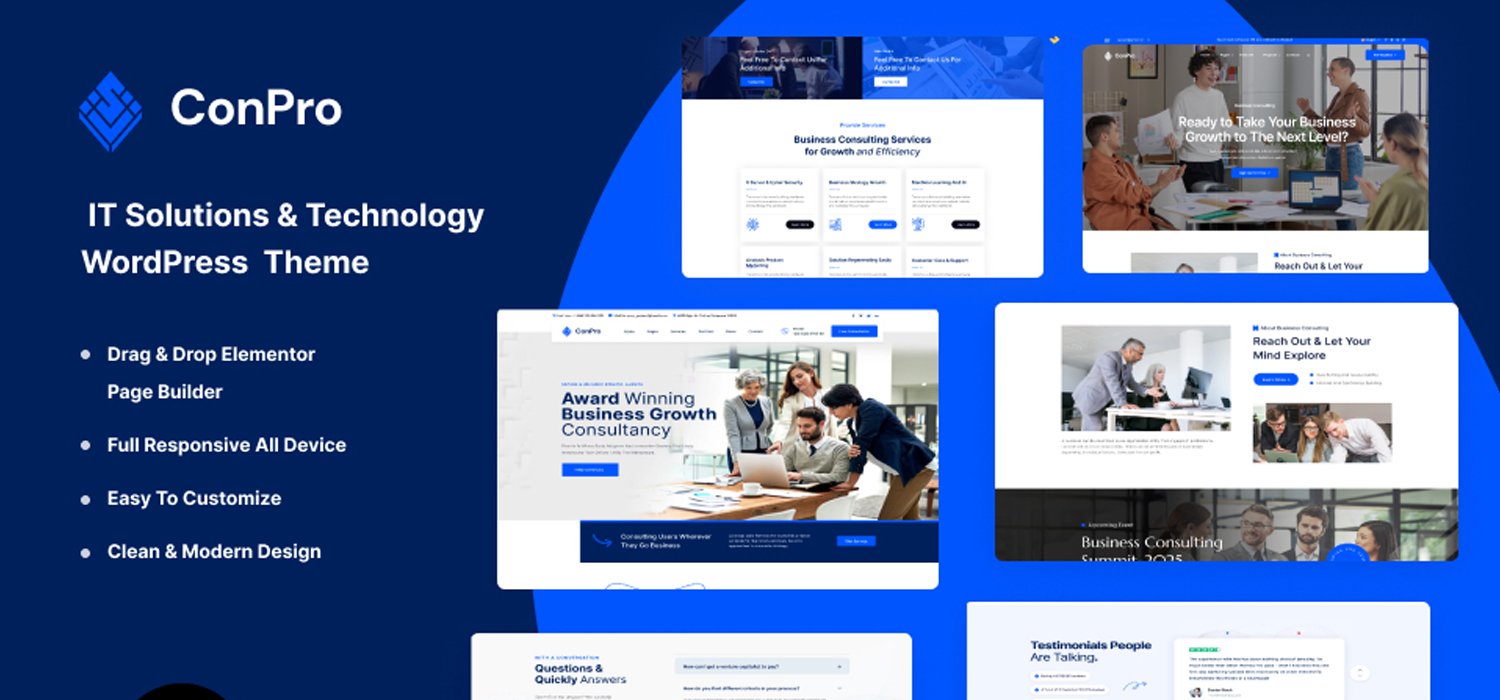 Conpro - IT Solution & Technology Responsive Elementor WordPress Theme