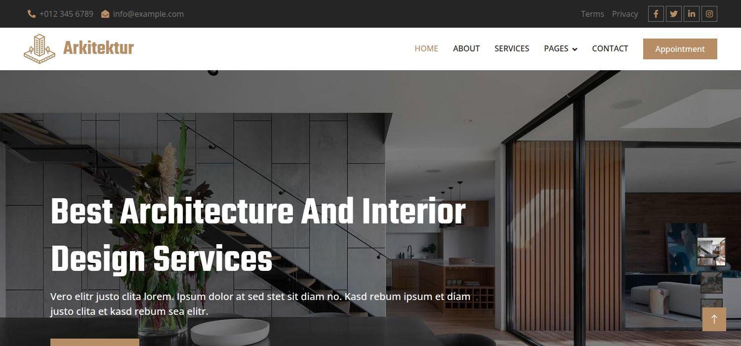 Arkitektur - Architecture Website Template Responsive HTML5 Bootstrap 5