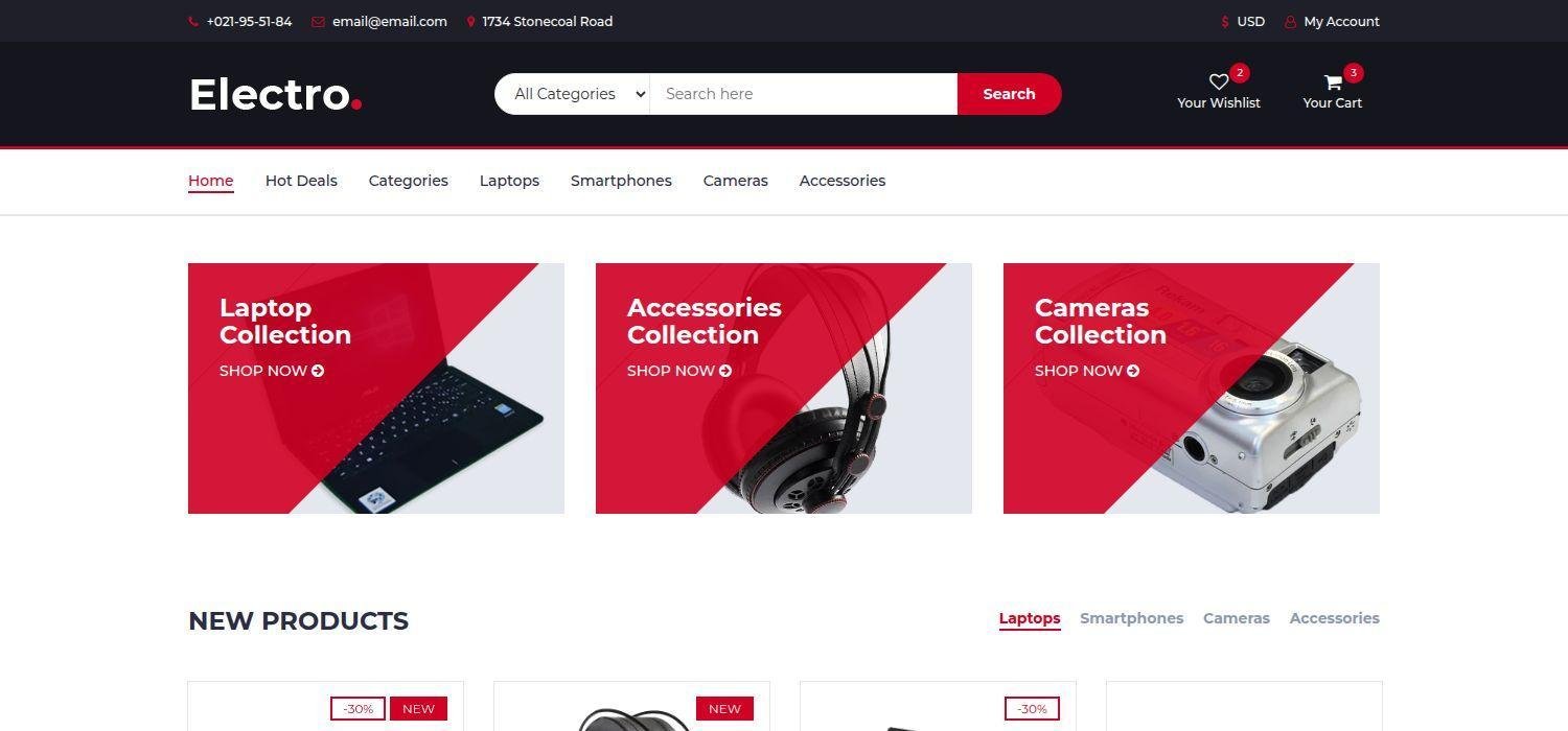 Electro - Free Bootstrap eCommerce Template Multi-page Ready