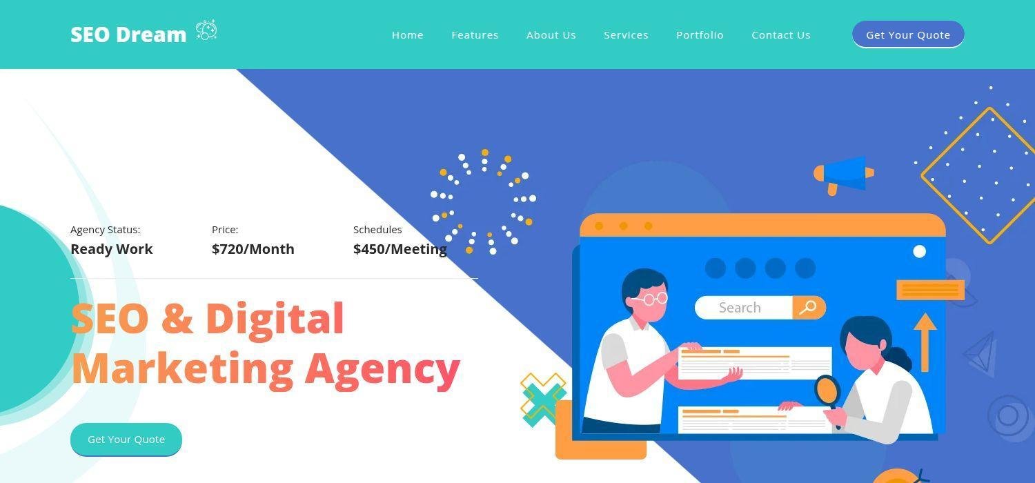 SEO Dream - Bootstrap 5 HTML5 Digital Agency Website Template