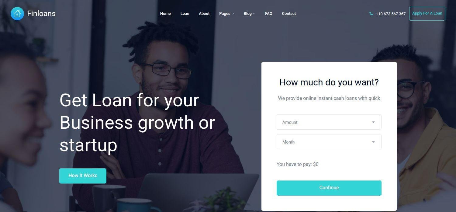 Finloans - Bootstrap 4 HTML5 Professional Business Website Template