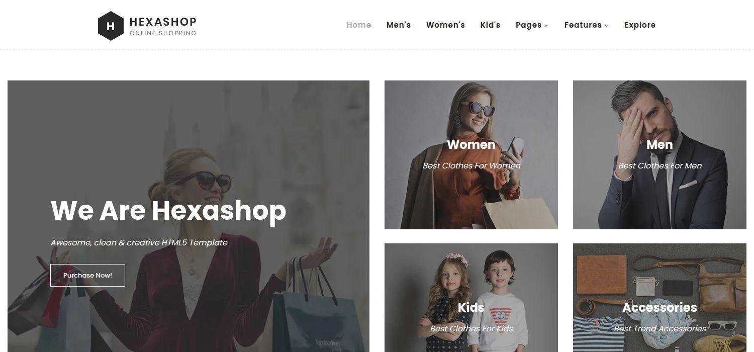 Hexashop - Free Ecommerce Website Template Responsive Bootstrap 4 HTML5