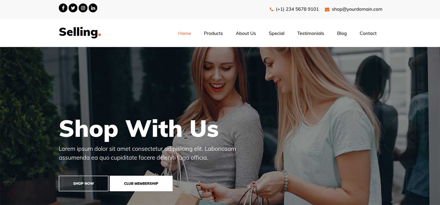 Selling -‌ ‌‌Free‌ ‌eCommerce Website Template‌ | HTML5‌ ‌‌Bootstrap‌ 4