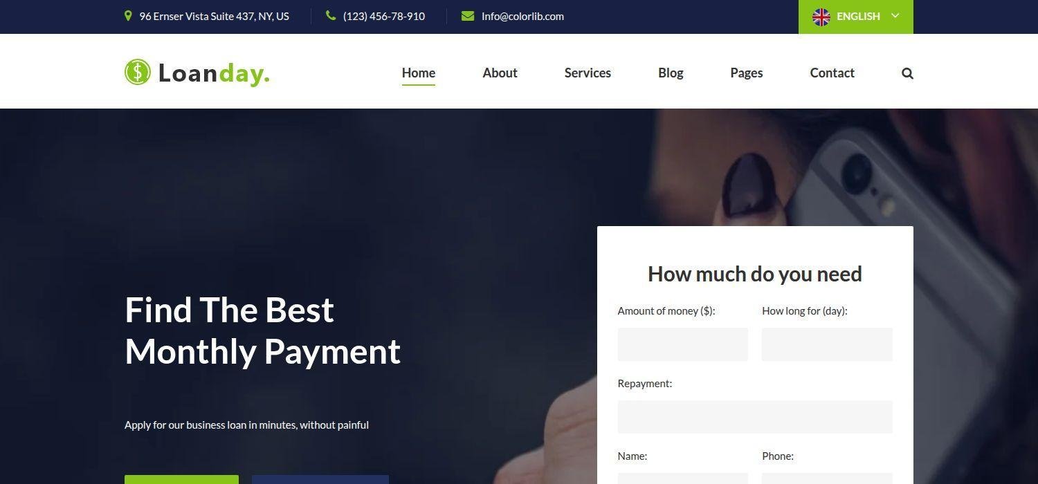 Loanday - Free Bootstrap 4 HTML5 Responsive Finance Website Template