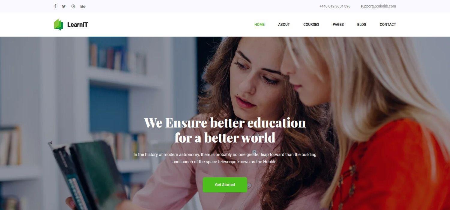LearnIT - Bootstrap 4 HTML5 Education Website Template
